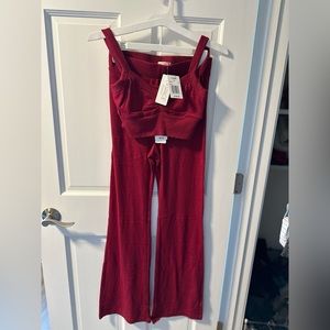 L*SPACE Cabernet Rosie Top & Cabernet Adelyn NWT Pant NWT 2 Piece Set Size Small